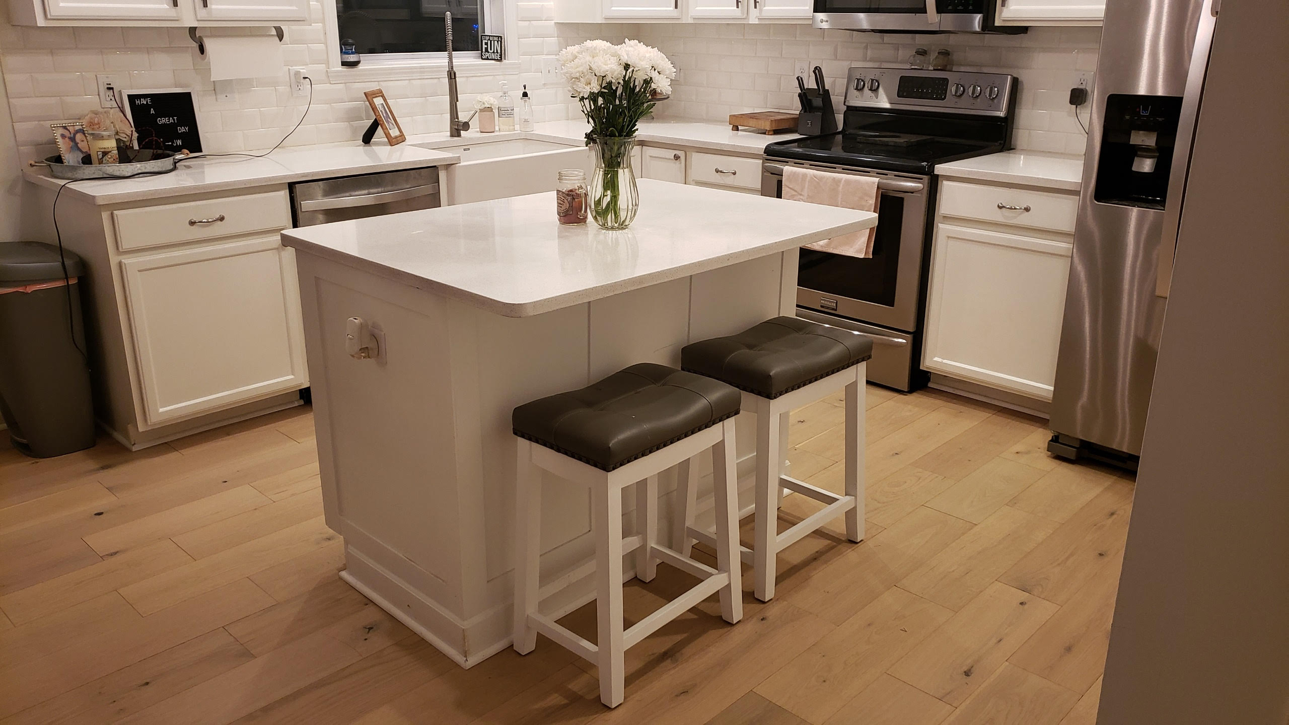 Cabin Grade making a nice, rustic kitchen floor Cabin Grade making a nice, rustic kitchen floor
